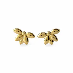 Brinco Meia Flor Banhado a Ouro 18k