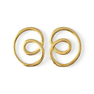 Brinco Minimalista Estilo Caracol Banhado a Ouro 18K