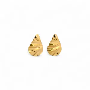 Brinco Orgânico Gota Banhado a Ouro 18k