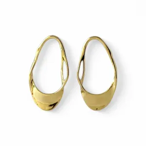 Brinco Orgânico Torcido Banhado a Ouro 18k Vazado