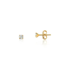 Brinco Ponto de Luz Banhado a Ouro 18K Zircônia - 3mm