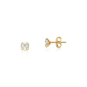 Brinco Ponto de Luz Banhado a Ouro 18K Zircônia - 5mm