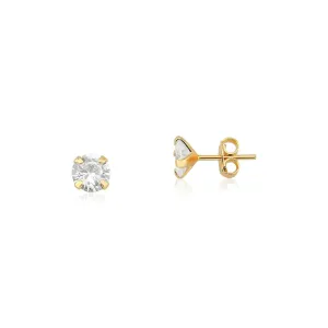 Brinco Ponto de Luz Banhado a Ouro 18k Zircônia - 6mm