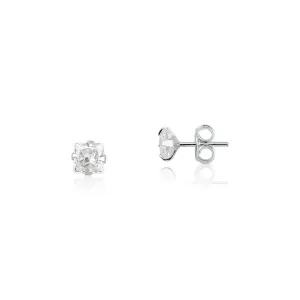 Brinco Prata 925  Zirconia Quadrada- 5x5