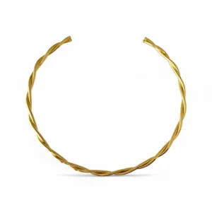 Colar Choker Aro Trançado Banhado a ouro 18k 2 Fios