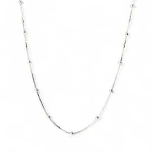 Colar Choker Corrente Veneziana e Bolinhas Prata 925 Lisas