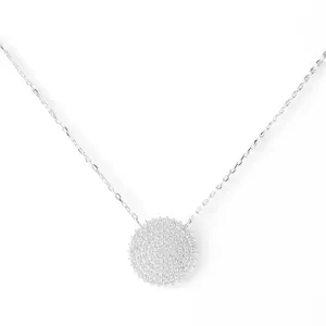 Colar Círculo Prata 925 Cravejado com Zircônias