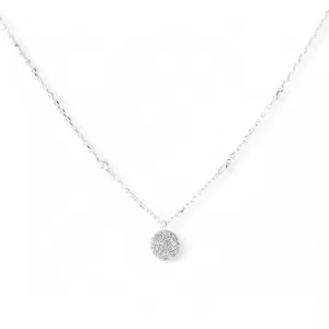 Colar Círculo Prata 925 Cravejado com Zircônias