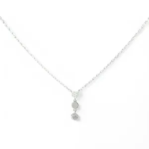 Colar Círculos Prata 925 3 Círculos Liso/Zircônias