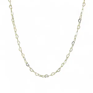 Colar Elo Coração Banhado a Ouro 18k - 40cm