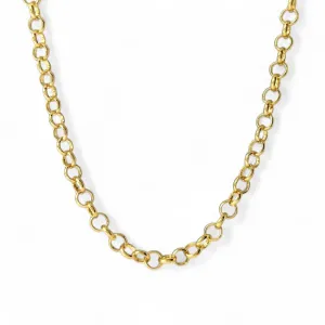 Colar Elo Português Banhado a Ouro 18k - 45cm