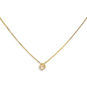 Colar Ponto de Luz Banhado a Ouro 18k com Zircônia - 6mm