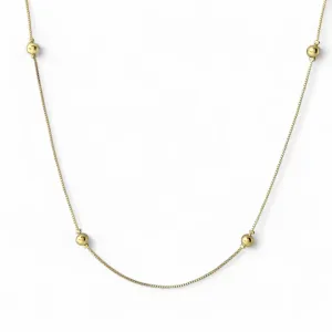 Colar Veneziana Bolas Lisas Banhado a Ouro 18k - 60cm