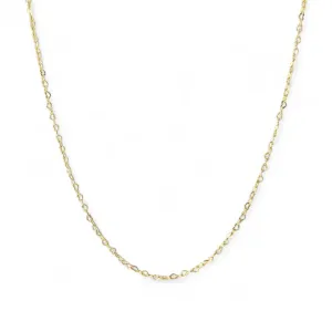 Colar Corrente Elo Coração Banhada a Ouro 18k Fina - 40cm