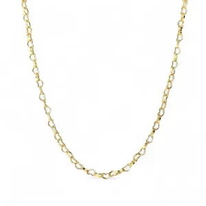 Colar Corrente Elo de Coração Banhada a Ouro 18k - 40cm
