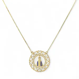 Colar Medalha Nossa Senhora Banhado a Ouro 18K - 45cm