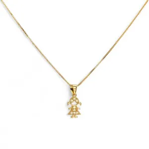 Colar Menina Banhado a Ouro 18k com Zircônias