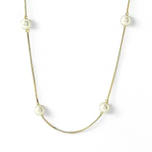 Colar Pérolas Banhado a Ouro 18k - 70cm