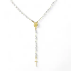Colar Rosário Banhado a Ouro 18K com Pérolas