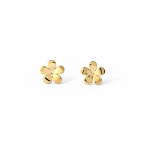 Flor Lisa 5 Pétalas Banhada a Ouro 18k