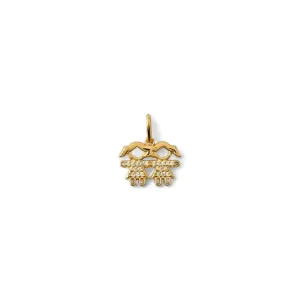 Pingente 2 Meninas Banhado a Ouro 18k com Zircônias