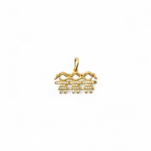 Pingente 3 Meninas Banhado a Ouro 18k com Zircônias
