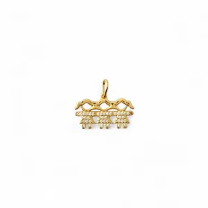 Pingente 3 Meninas Banhado a Ouro 18k com Zircônias