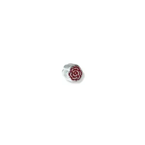 Pingente Berloque Flor Rosa Prata 925