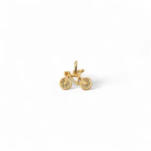 Pingente Bicicleta Banhado a Ouro 18k com Zircônias
