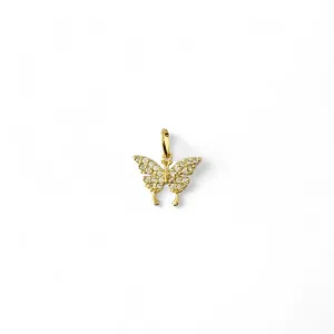 Pingente Borboleta Banhado a Ouro 18k com Zircônias