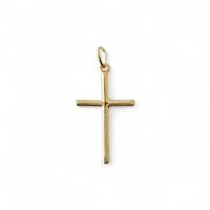 Pingente Cruz Banhado a Ouro 18k Crucifixo Liso