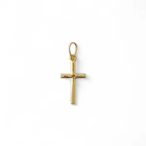 Pingente Cruz  Banhado a Ouro 18K Crucifixo Liso- 2cm