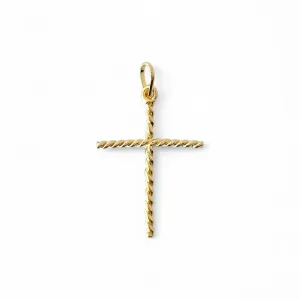 Pingente Cruz Banhado a Ouro 18K Crucifixo Torcido