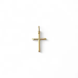Pingente Cruz Banho de Ouro 48K Crucifixo Pontilhado