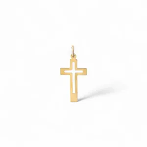 Pingente Cruz Vazado Banhado a Ouro 18K