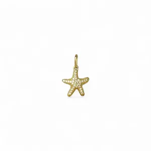 Pingente Estrela do Mar Banhado a Ouro 18k com Zircônias