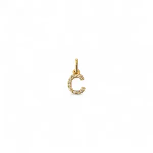 Pingente Letra C Banhado a Ouro 18K Micro Zircônia