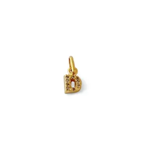 Pingente Letra D Banhado a Ouro 18k com Zircônias