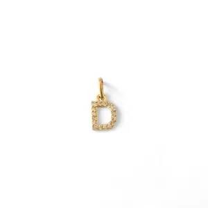 Pingente Letra D Banhado a Ouro 18k com Zircônias