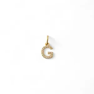 Pingente Letra G Banhado a Ouro 18K Micro Zircônia