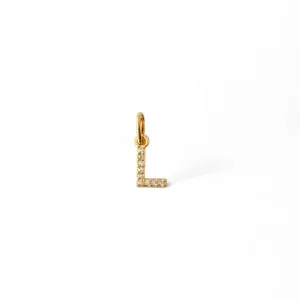 Pingente Letra L Banhado a Ouro 18K Micro Zircônia