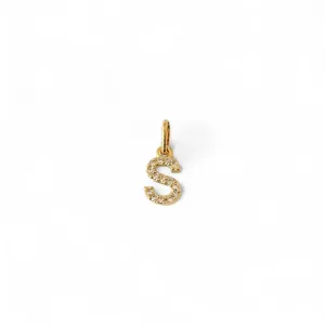 Pingente Letra S Banhado a Ouro 18K Micro Zircônia