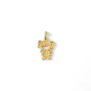 Pingente Menina Banhado a Ouro 18k com Zircônias
