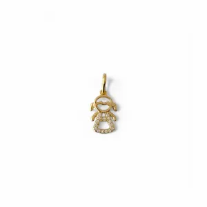Pingente Menina Banhado a Ouro 18k com Zircônias