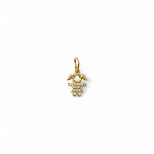 Pingente Menina Banhado a Ouro 18k com Zircônias