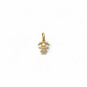 Pingente Menina Banhado a Ouro 18k com Zircônias