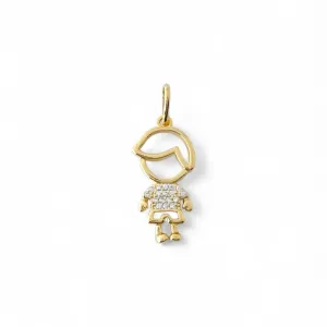 Pingente Menino Banhado a Ouro 18k com Zircônias 2cm