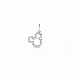 Pingente Mickey Prata 925 Cravejado com Zircônias