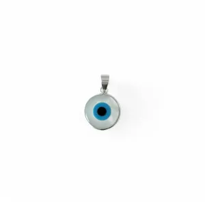 Pingente Olho Grego Prata 925 com Madrepérola - 12mm