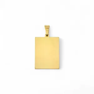 Pingente Placa Retangular Banhado a Ouro 18K